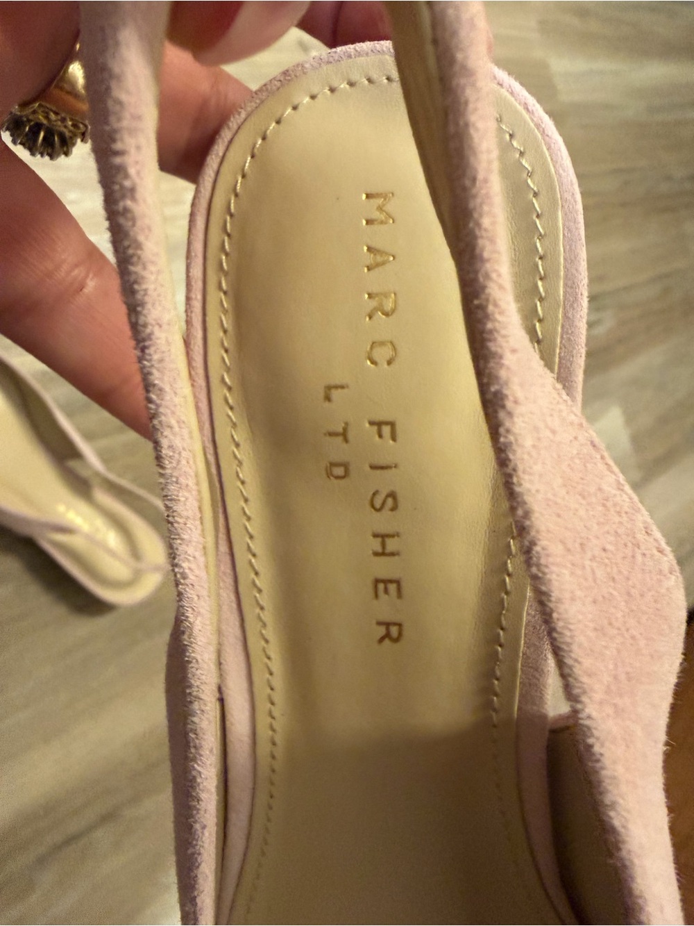 NEW Marc Fisher LTD Blush Suede Slingback Kitten Heels Size 10 - Picture 4 of 12